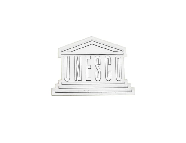 UNESCO Yhdistyneiden Kansakuntien signaali, eristetty valkoisella pohjalla . — kuvapankkivalokuva