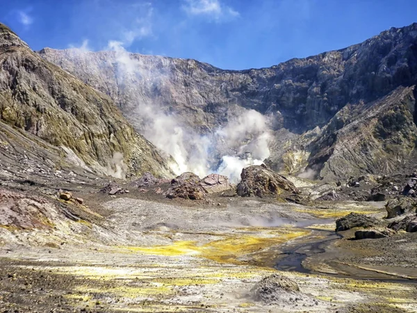 Area vulcanica attiva. Isola bianca Nuova Zelanda — Foto Stock