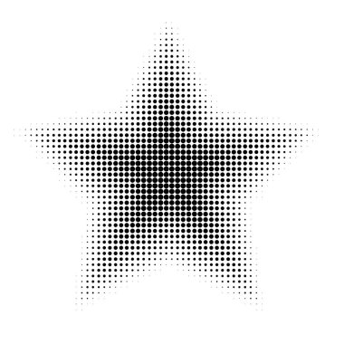 Renkli noktalı resim arka plan, yıldız simge tasarlamak.