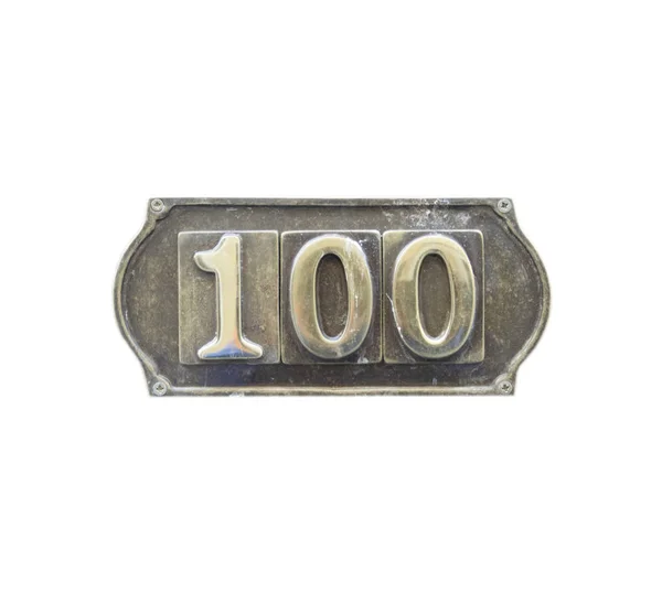Metallanhänger mit der Zahl 100. — Stockfoto