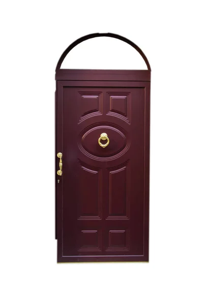 Linda porta de casa estilo britânico vermelho . — Fotografia de Stock