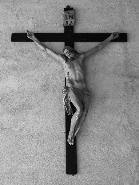 Jezus Christus gekruisigd. Symbool van de katholieke godsdienst. — Stockfoto