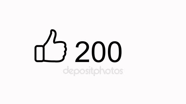 Animated counter quickly increasing to 1000 likes. — Stock Video
