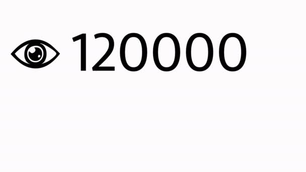 Visualizações de páginas Contador, aumente rapidamente para 1.000.000 . — Vídeo de Stock