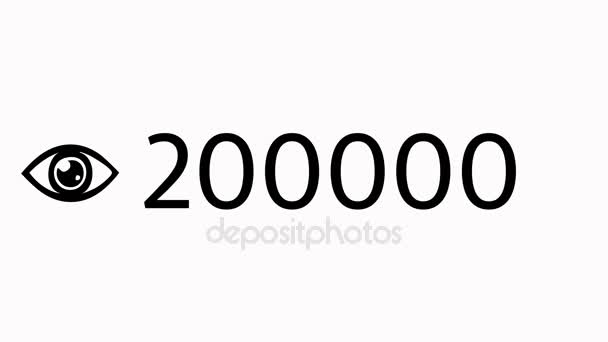 Visualizações de páginas Contador, aumente rapidamente para 1.000.000 . — Vídeo de Stock