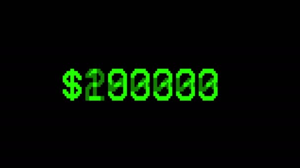 Digitální dolar rychle počítadlo od 0 do 1000000 — Stock video