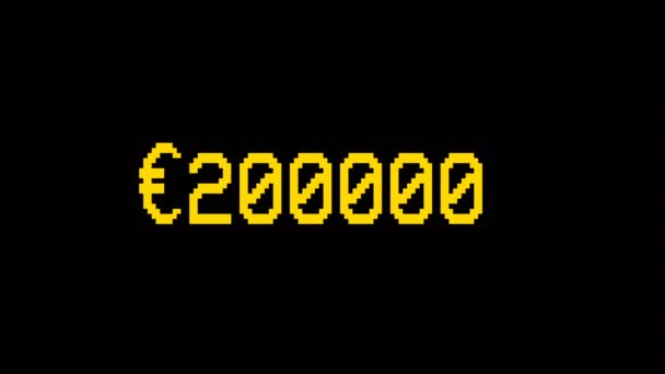 Contador rápido digital Euro de 0 a 1000000 - cada número en marco separado. 4K, 25 fps . — Vídeos de Stock