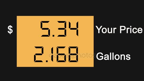 Stijgende gasprijzen op station pomp scherm — Stockvideo