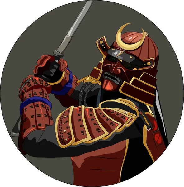 Alter Krieger des japanischen Samurai — Stockvektor