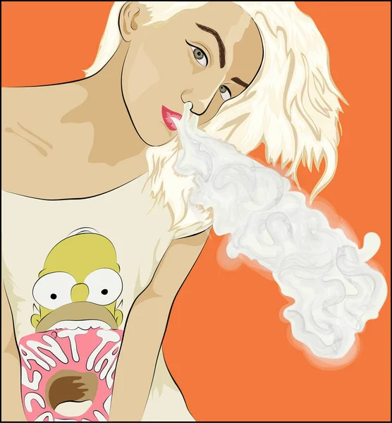 Vape kız vektör sanat