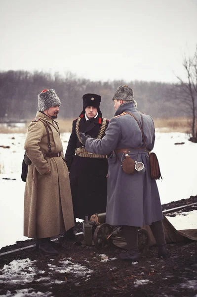 Reconstituição da guerra civil no sul da Rússia no período de novembro de 1918 a 1920 — Fotografia de Stock