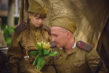 İkinci Dünya Savaşı tarihi canlandırma tarihinde 9 Mayıs 2016 Kiev, Ukrayna