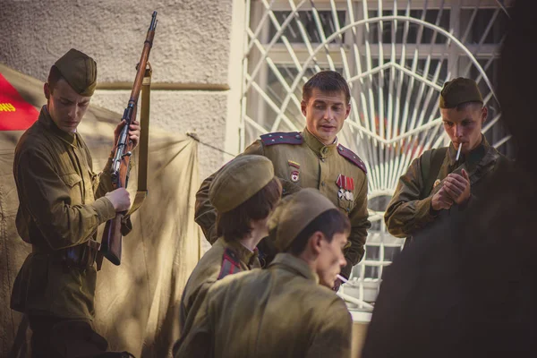 İkinci Dünya Savaşı tarihi canlandırma tarihinde 9 Mayıs 2016 Kiev, Ukrayna