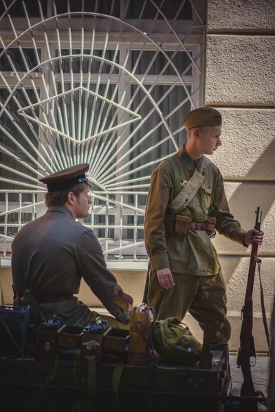 İkinci Dünya Savaşı tarihi canlandırma tarihinde 9 Mayıs 2016 Kiev, Ukrayna