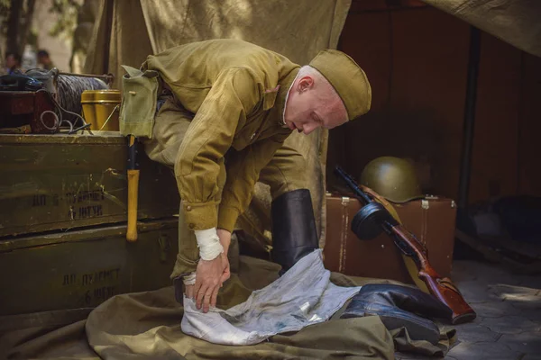 İkinci Dünya Savaşı tarihi canlandırma tarihinde 9 Mayıs 2016 Kiev, Ukrayna