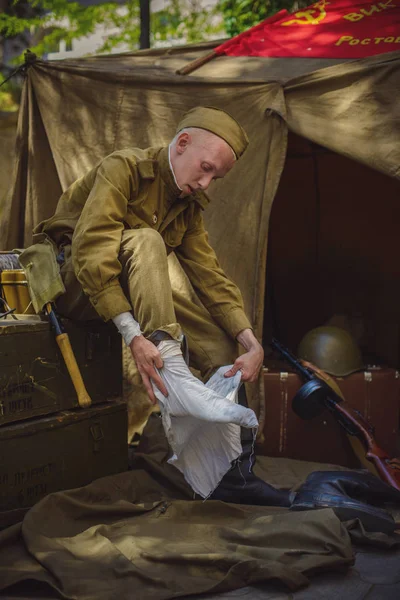 İkinci Dünya Savaşı tarihi canlandırma tarihinde 9 Mayıs 2016 Kiev, Ukrayna