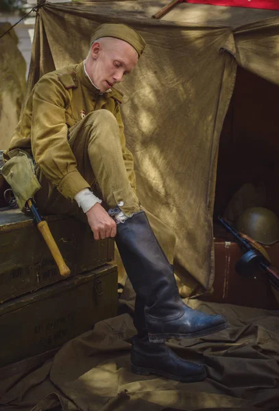 İkinci Dünya Savaşı tarihi canlandırma tarihinde 9 Mayıs 2016 Kiev, Ukrayna