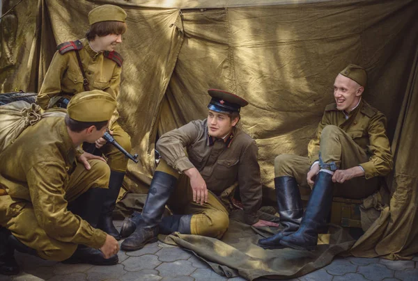 İkinci Dünya Savaşı tarihi canlandırma tarihinde 9 Mayıs 2016 Kiev, Ukrayna