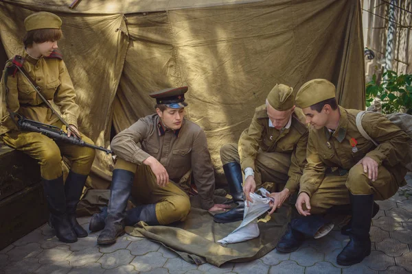 İkinci Dünya Savaşı tarihi canlandırma tarihinde 9 Mayıs 2016 Kiev, Ukrayna