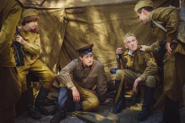 İkinci Dünya Savaşı tarihi canlandırma tarihinde 9 Mayıs 2016 Kiev, Ukrayna