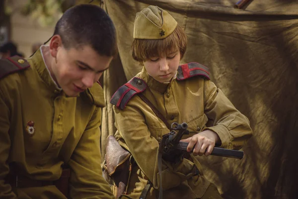 İkinci Dünya Savaşı tarihi canlandırma tarihinde 9 Mayıs 2016 Kiev, Ukrayna