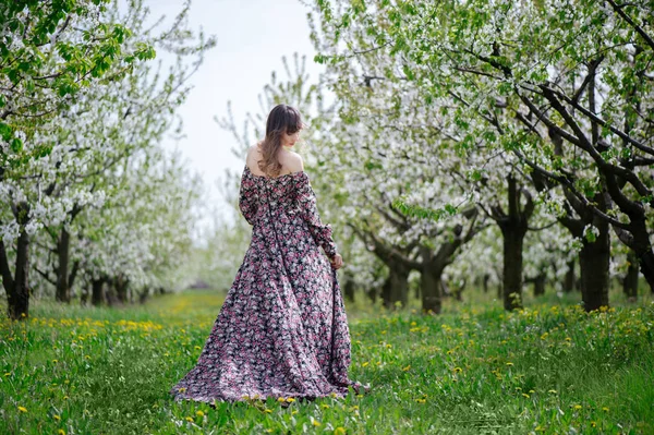 Bahçeleri içinde güzel kadın — Stok fotoğraf