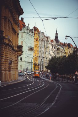 Prag, toplu taşıma Caddesi'ndeki tramvay