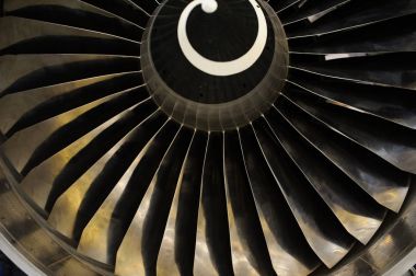 turbojet motoru bıçaklar yakın çekim sıcak ışık parlaklık içinde