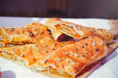 reçel ve tohumlar, altın pasta pişirme ev tatlı yemek, pişirme