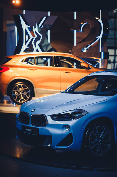 stand new bmw x2 at the show