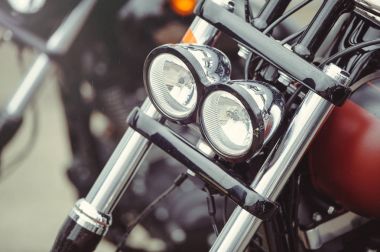 Far bir klasik motosiklet, şık Önden Görünüm, yakın çekim