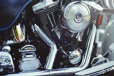 güzel krom motor motosiklet yakın çekim