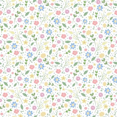 Çiçekler ile Seamless modeli. Romantik çiçek arka plan.