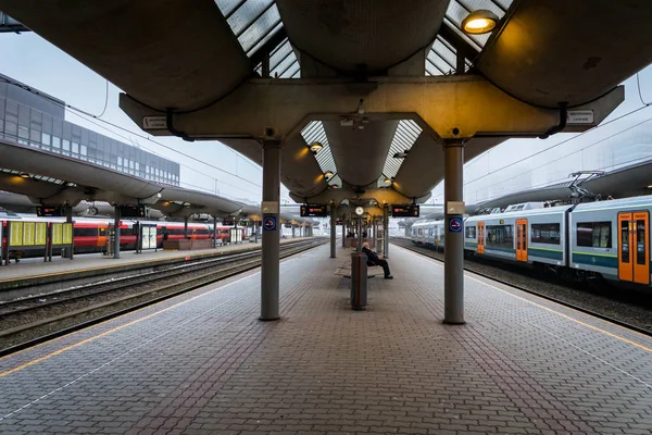 Осло Норвегия Январь 2018 Года Платформа Центрального Железнодорожного Вокзала Осло — стоковое фото