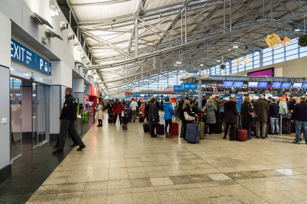 Prag Tjeckien December 2017 Departurea Område Václav Havel Airport Terminal — Stockfoto