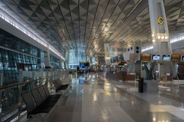 Jakarta, Endonezya: Kasım 2017: Jakarta (Soekarno-Hatta) Havalimanı Terminal 3. 2016 yılında açılan yeni bir terminal Java ve Terminal 3 büyük havaalanıdır Jakarta Havaalanı olduğunu.