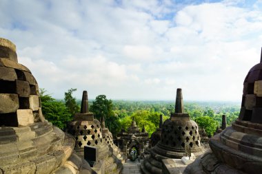Yogyakarta, Java, Endonezya Borobudur Tapınağı yapısını.
