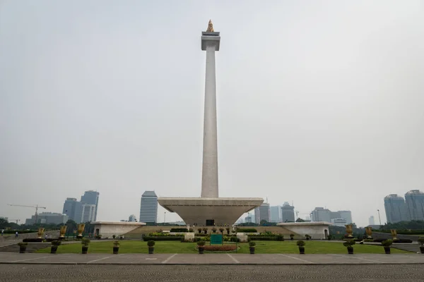 Джакарта Індонезія 2017 Листопада Перегляд Монас Національним Пам Ятником Центральній — стокове фото