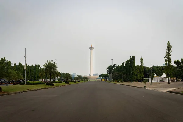 Dżakarta Indonezja Listopada 2017 Widok Monas Pomnika Narodowego Centrum Dżakarty — Zdjęcie stockowe
