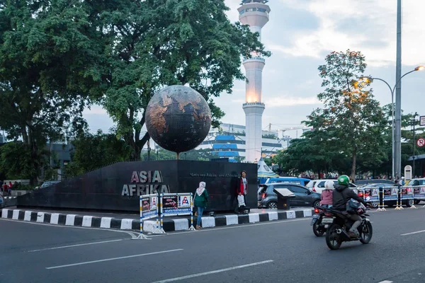 Bandung Indonésia Outubro 2017 Tráfego Cidade Bandung Rua Área Central — Fotografia de Stock