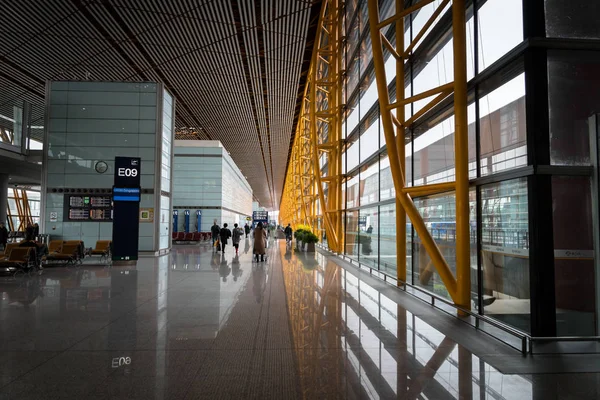 中国北京 2017年10月 北京首都国际机场航站楼 北京首都国际机场是北京的主要机场 也是世界上最大最繁忙的机场之一 — 图库照片