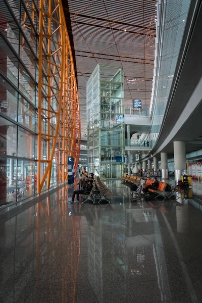 Пекин Китай Октябрь 2017 Архитектура Международного Аэропорта Beijing Capital Китае — стоковое фото