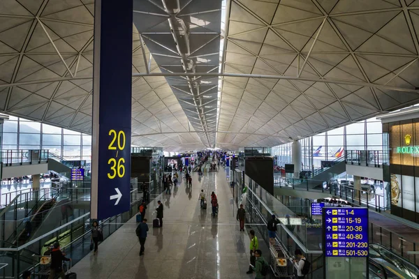 Гонконг Около Марта 2017 Года Вылет Аэропорта Гонконга Является Главным — стоковое фото