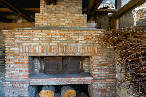 traditional brick oven with wood for baking outdoor  in Europe.