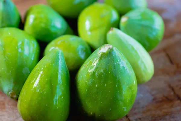 Fig Frutas Frescas Higo Primer Plano Mostrando Textura Tabla Cortar — Foto de Stock