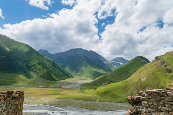 Truso Valley Och Gorge Området Landskap Vandring Vandringsled Kazbegi Georgien — Stockfoto