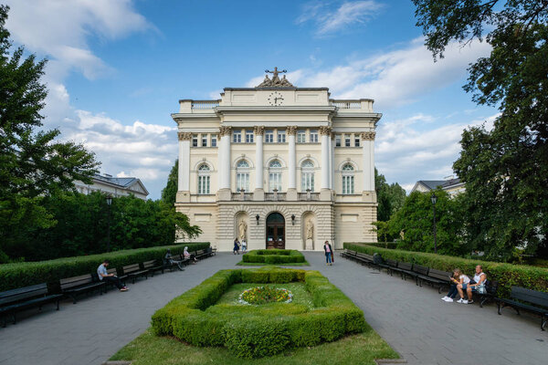 Warsaw, Poland - July 2019: Warsaw University former Warsaw University Library.  The University of Warsaw, established in 1816, is the largest university in Poland.