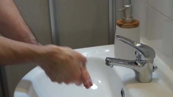 Мытье Рук Мылом Течение Секунд Дольше Надлежащее Мытье Рук Оставаться — стоковое видео