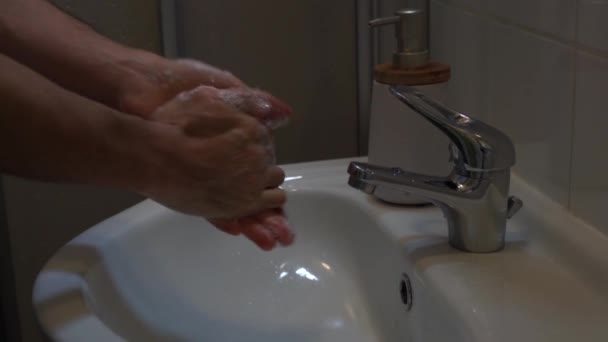 Handen Wassen Met Zeep Voor Seconden Langer Goede Handen Wassen — Stockvideo