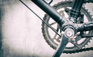 Siyah Bisiklet dişli kopya alanı olan sürücü zinciri